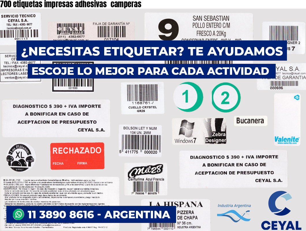 700 etiquetas impresas adhesivas  camperas