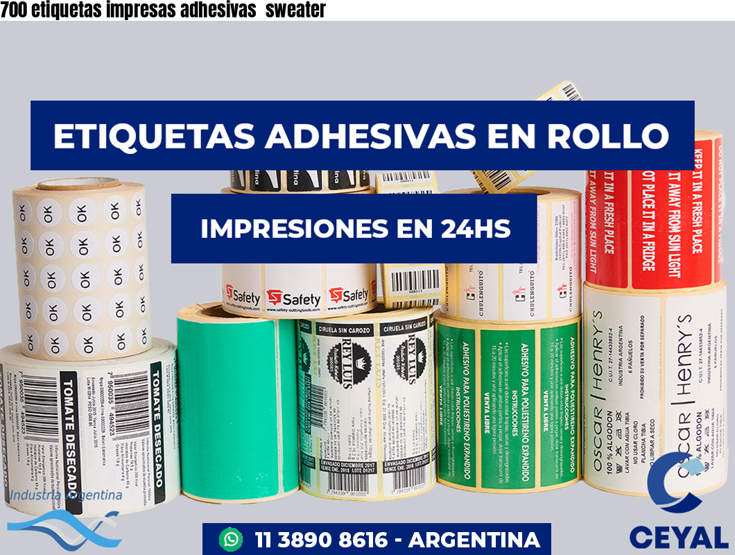 700 etiquetas impresas adhesivas  sweater