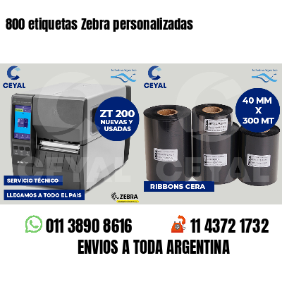800 etiquetas Zebra personalizadas