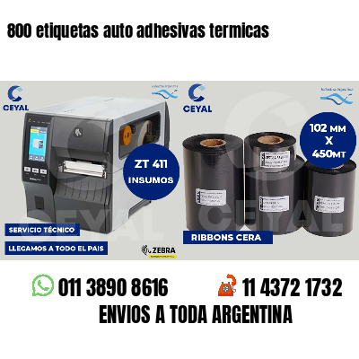 800 etiquetas auto adhesivas termicas
