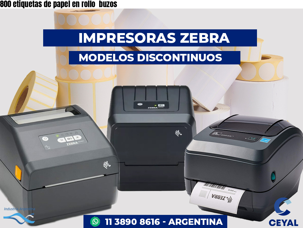 800 etiquetas de papel en rollo  buzos