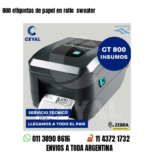 800 etiquetas de papel en rollo  sweater