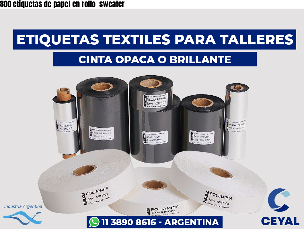 800 etiquetas de papel en rollo  sweater