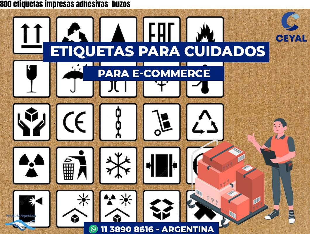 800 etiquetas impresas adhesivas  buzos