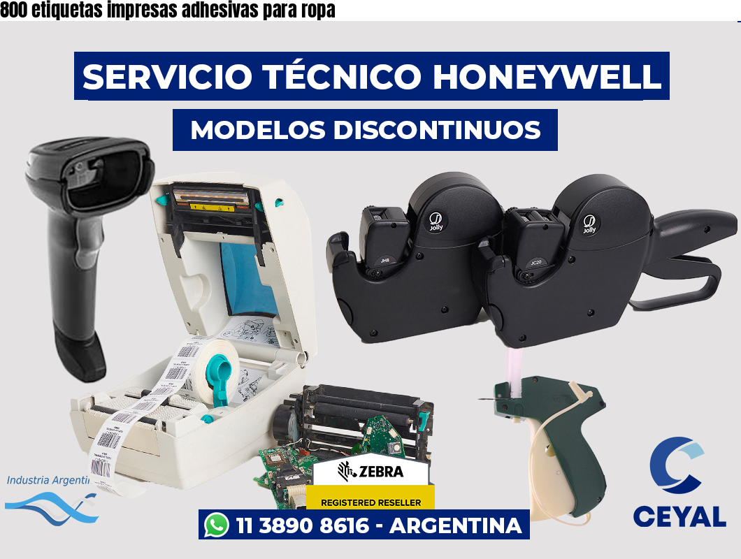 800 etiquetas impresas adhesivas para ropa