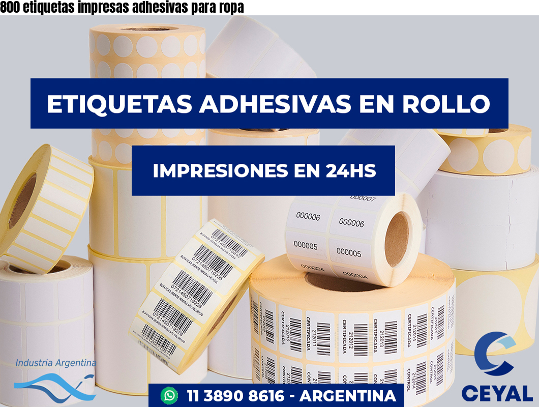 800 etiquetas impresas adhesivas para ropa