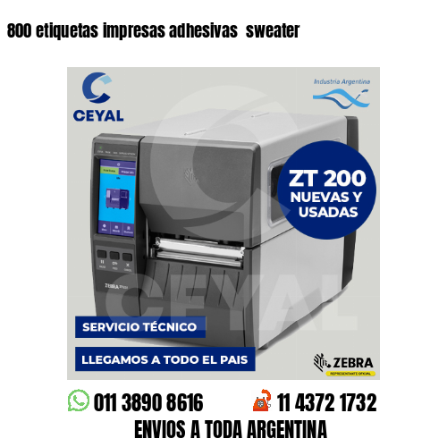 800 etiquetas impresas adhesivas  sweater