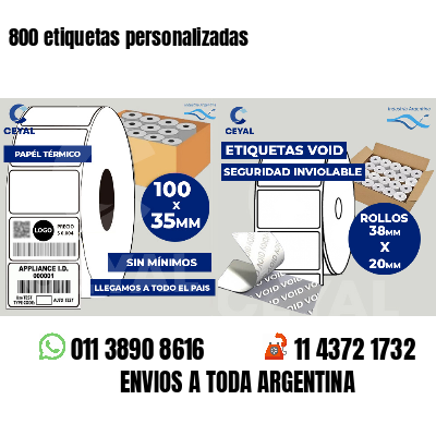 800 etiquetas personalizadas