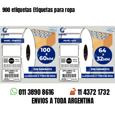 900 etiquetas Etiquetas para ropa