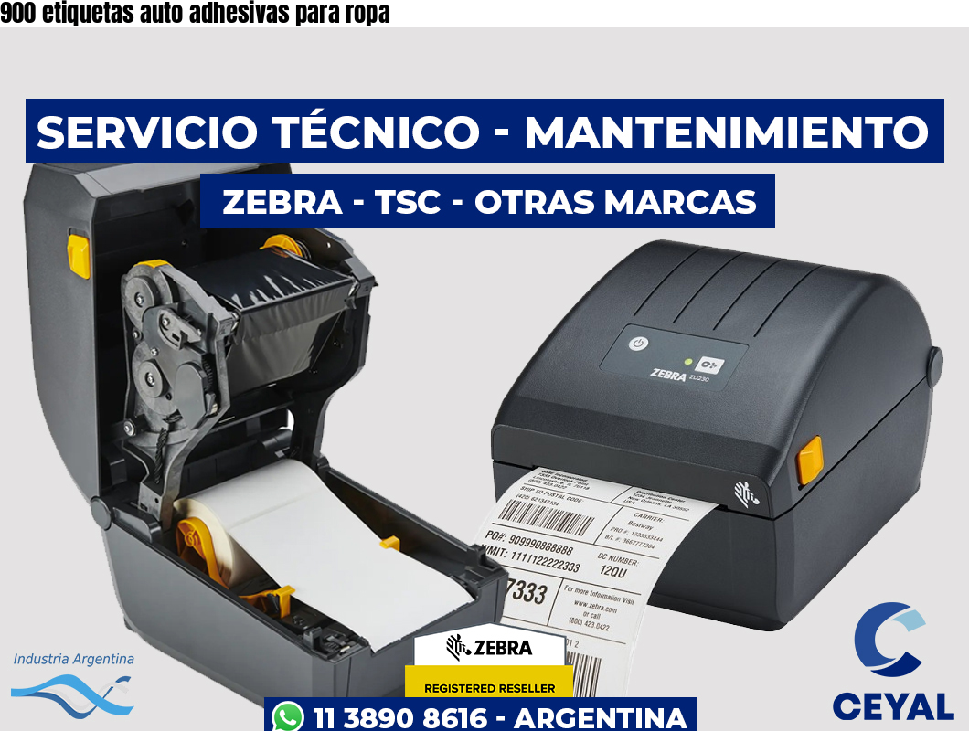 900 etiquetas auto adhesivas para ropa