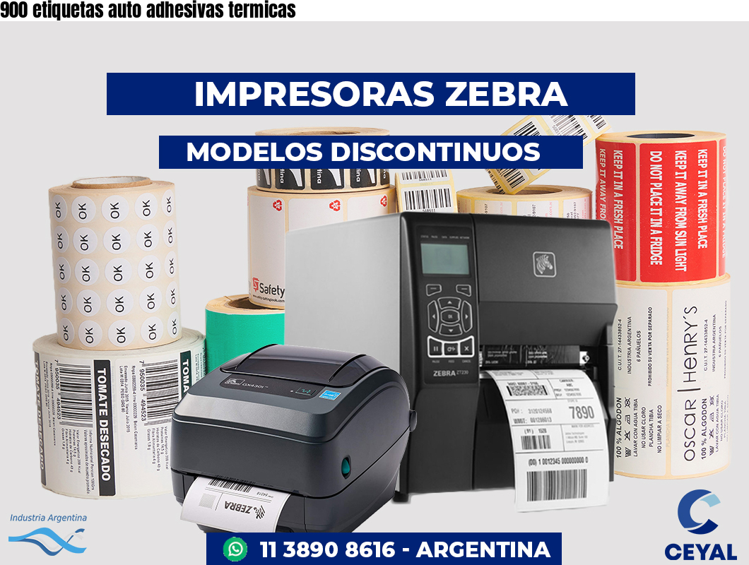 900 etiquetas auto adhesivas termicas