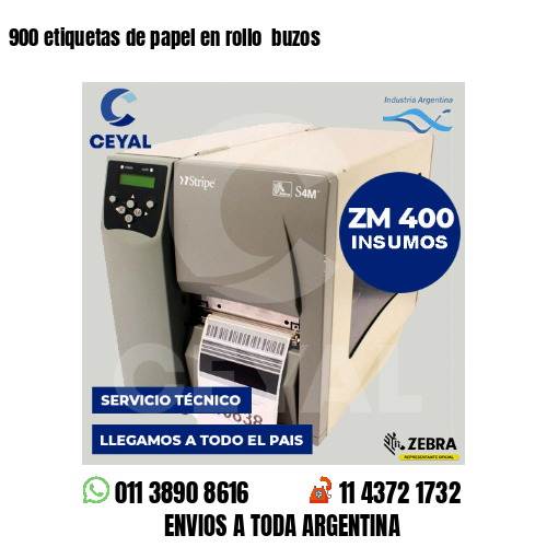 900 etiquetas de papel en rollo  buzos