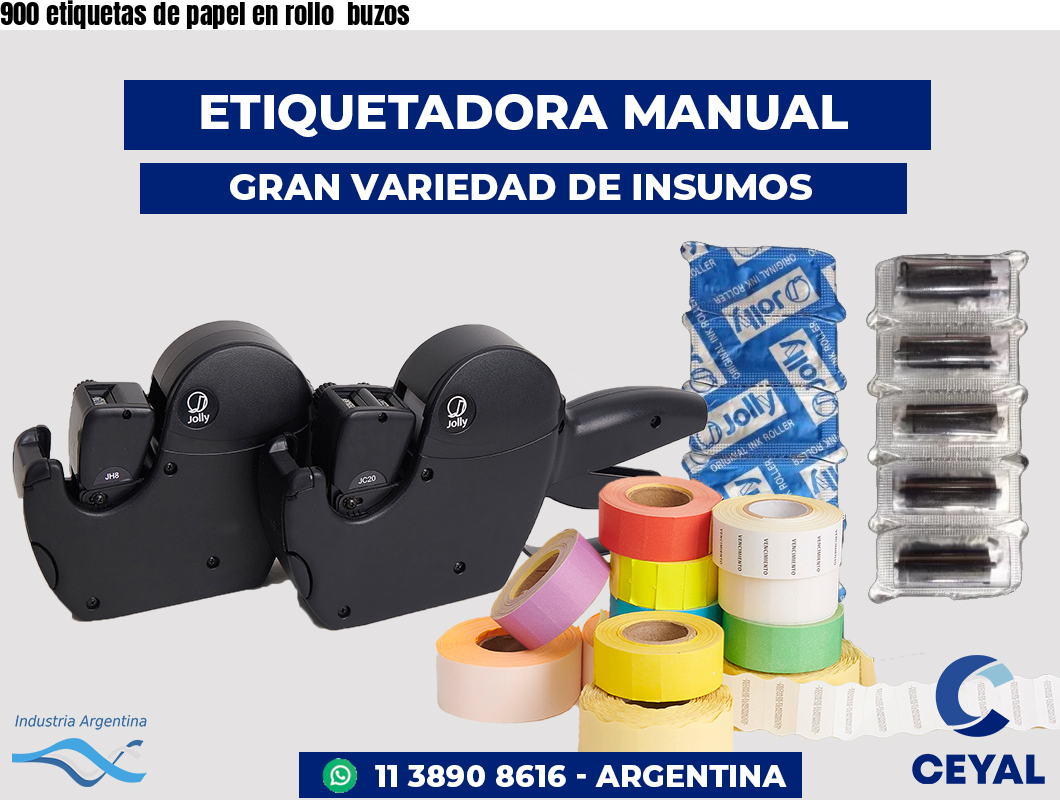 900 etiquetas de papel en rollo  buzos