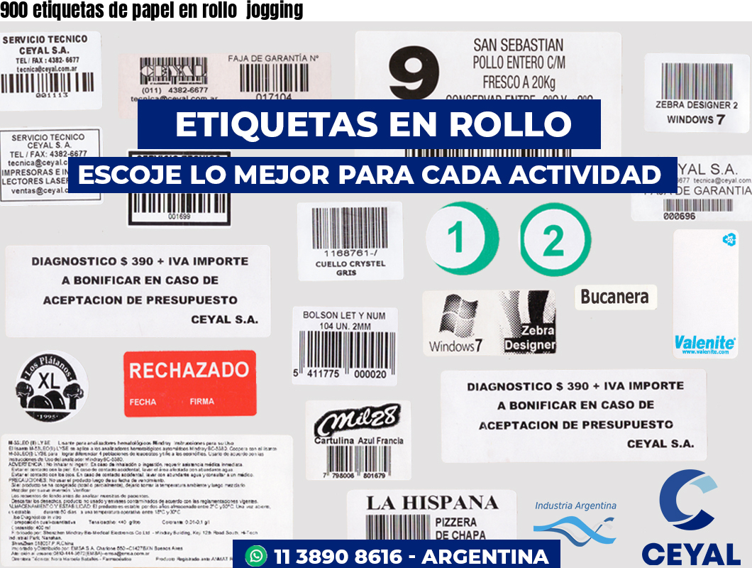 900 etiquetas de papel en rollo  jogging