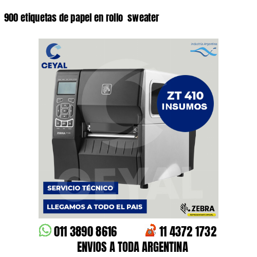 900 etiquetas de papel en rollo  sweater