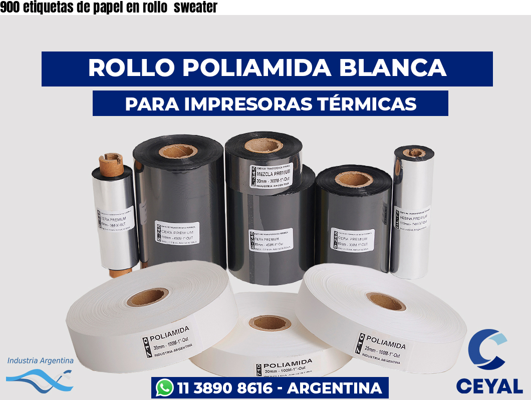 900 etiquetas de papel en rollo  sweater