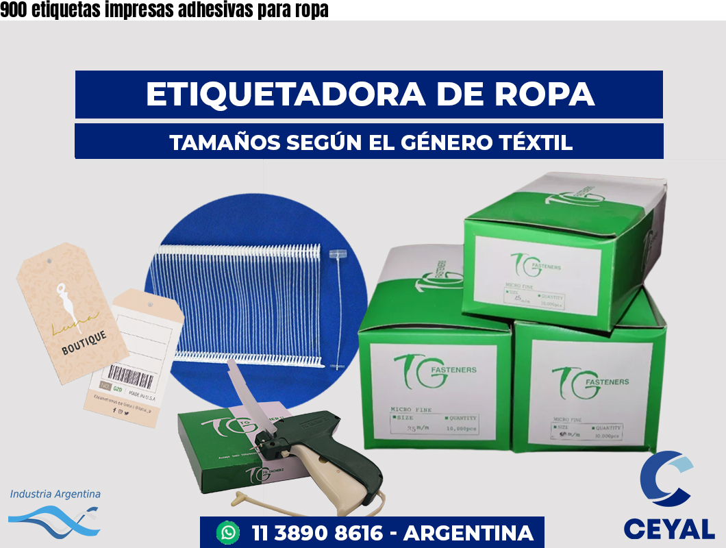 900 etiquetas impresas adhesivas para ropa
