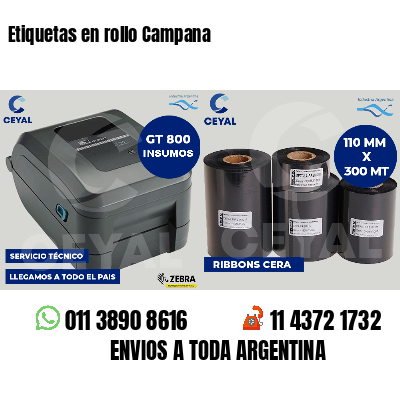 Etiquetas en rollo Campana