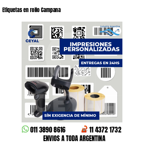 Etiquetas en rollo Campana