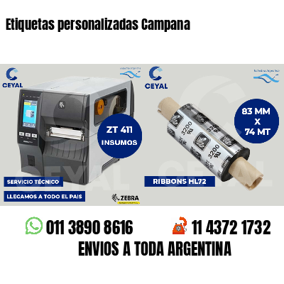 Etiquetas personalizadas Campana