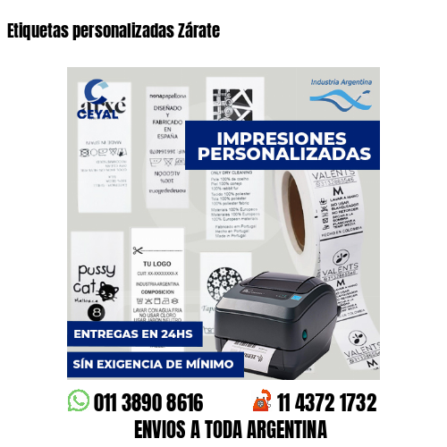 Etiquetas personalizadas Zárate