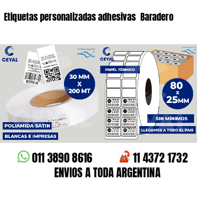 Etiquetas personalizadas adhesivas  Baradero