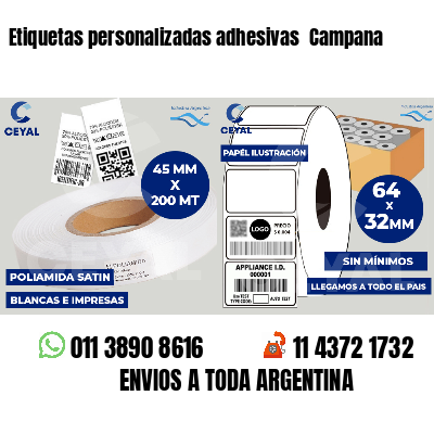 Etiquetas personalizadas adhesivas  Campana