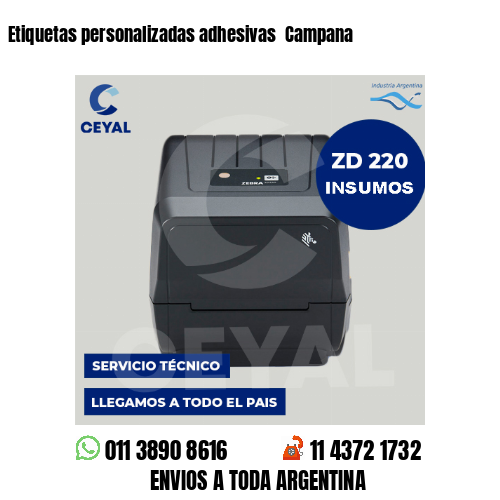 Etiquetas personalizadas adhesivas  Campana