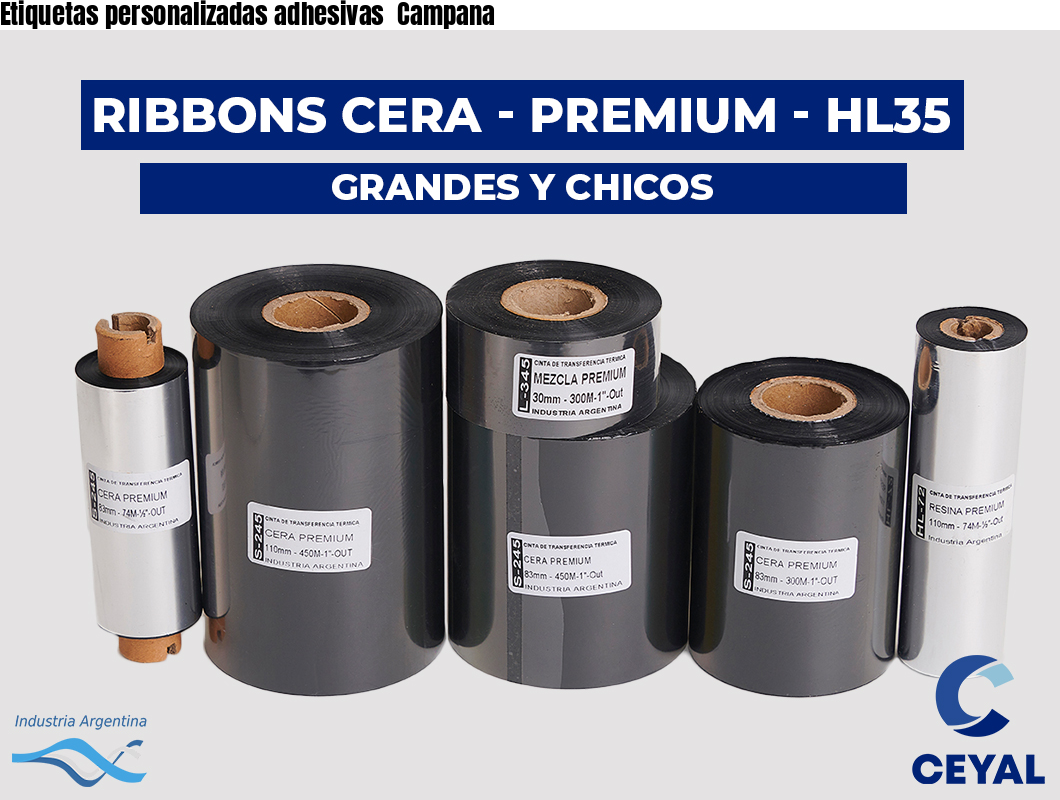 Etiquetas personalizadas adhesivas  Campana