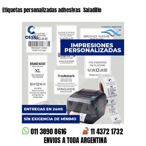 Etiquetas personalizadas adhesivas  Saladillo