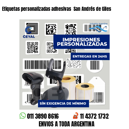 Etiquetas personalizadas adhesivas  San Andrés de Giles