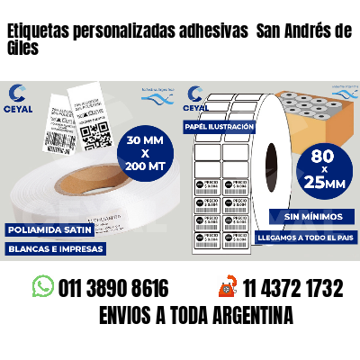 Etiquetas personalizadas adhesivas  San Andrés de Giles