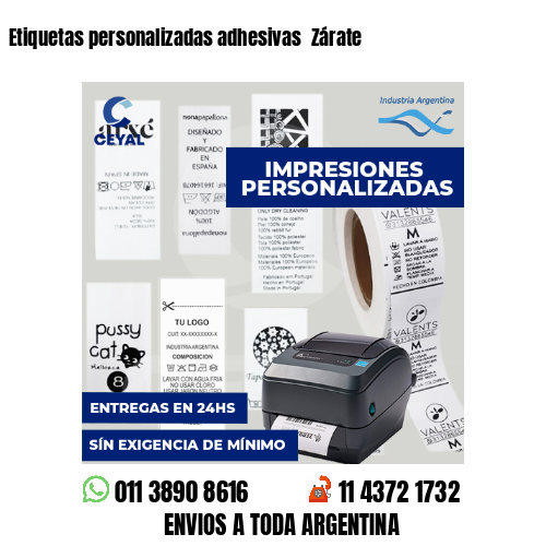 Etiquetas personalizadas adhesivas  Zárate