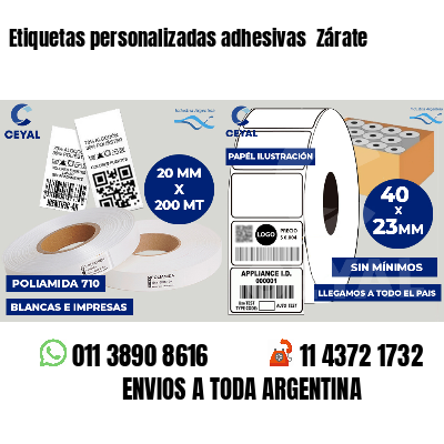 Etiquetas personalizadas adhesivas  Zárate
