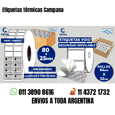 Etiquetas térmicas Campana