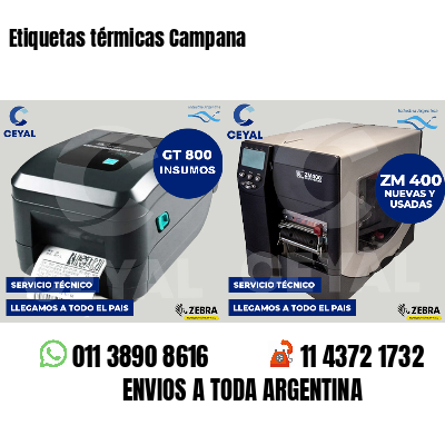 Etiquetas térmicas Campana
