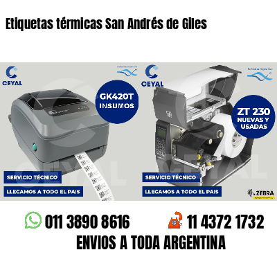 Etiquetas térmicas San Andrés de Giles