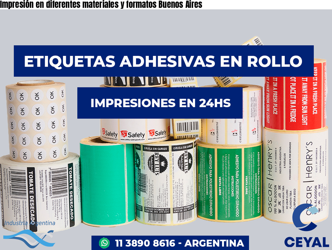 Impresión en diferentes materiales y formatos Buenos Aires