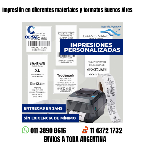 Impresión en diferentes materiales y formatos Buenos Aires