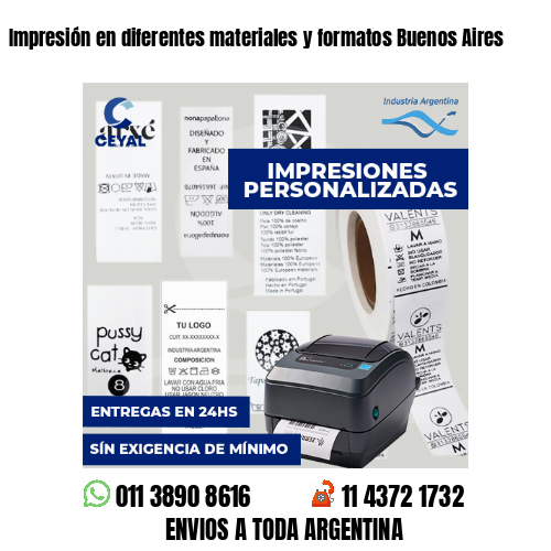 Impresión en diferentes materiales y formatos Buenos Aires