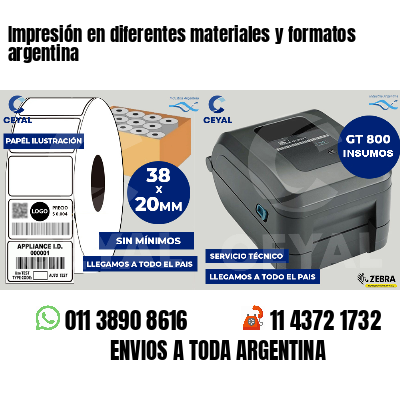 Impresión en diferentes materiales y formatos argentina