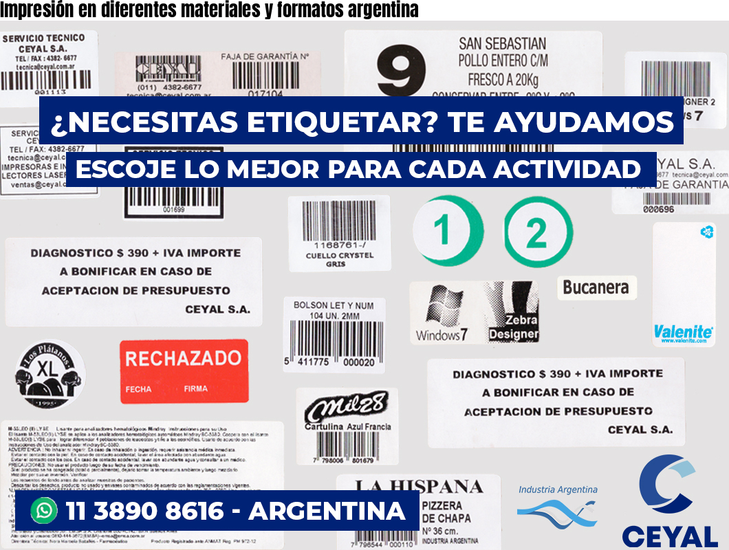 Impresión en diferentes materiales y formatos argentina