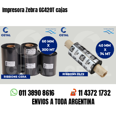 Impresora Zebra GC420T cajas