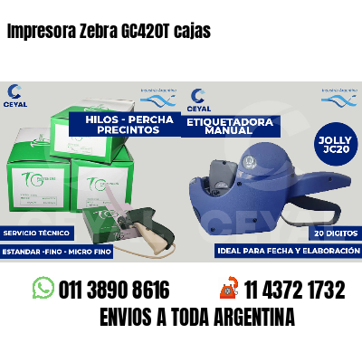 Impresora Zebra GC420T cajas