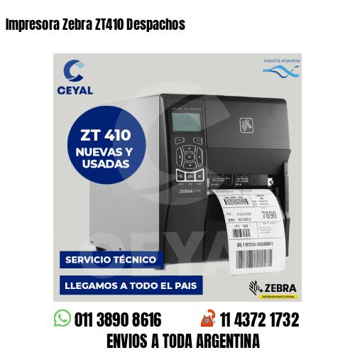 Impresora Zebra ZT410 Despachos