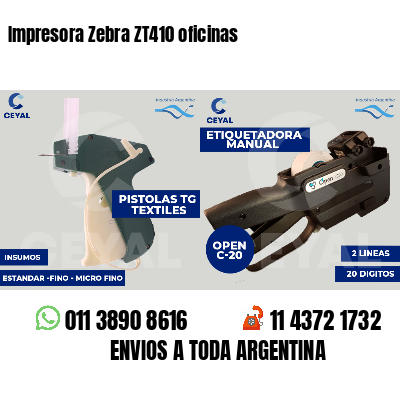 Impresora Zebra ZT410 oficinas