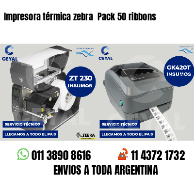 Impresora térmica zebra  Pack 50 ribbons