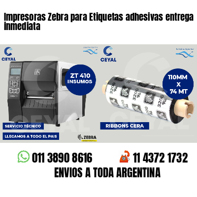 Impresoras Zebra para Etiquetas adhesivas entrega inmediata