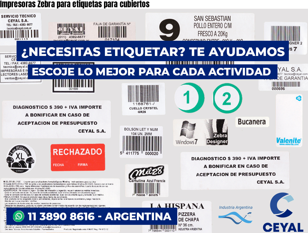 Impresoras Zebra para etiquetas para cubiertos