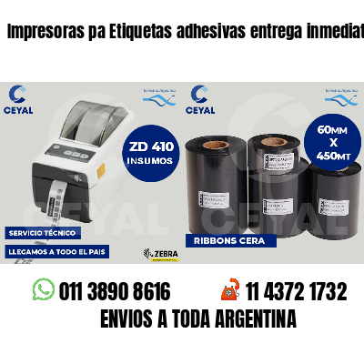 Impresoras pa Etiquetas adhesivas entrega inmediata